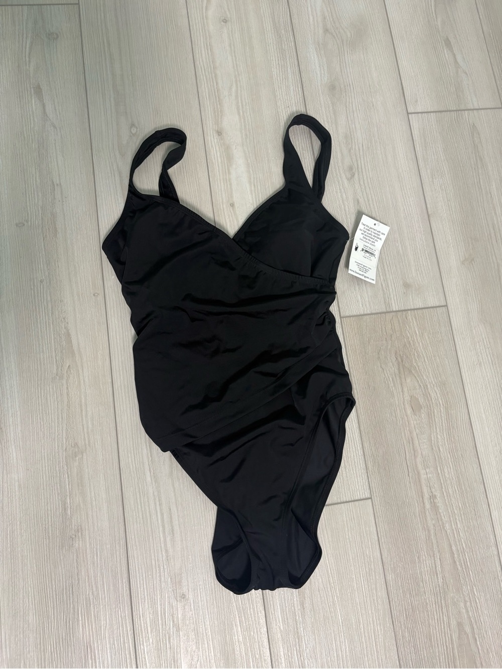 Classic Black One-Piece Swimsuit - Supportive V-Neck